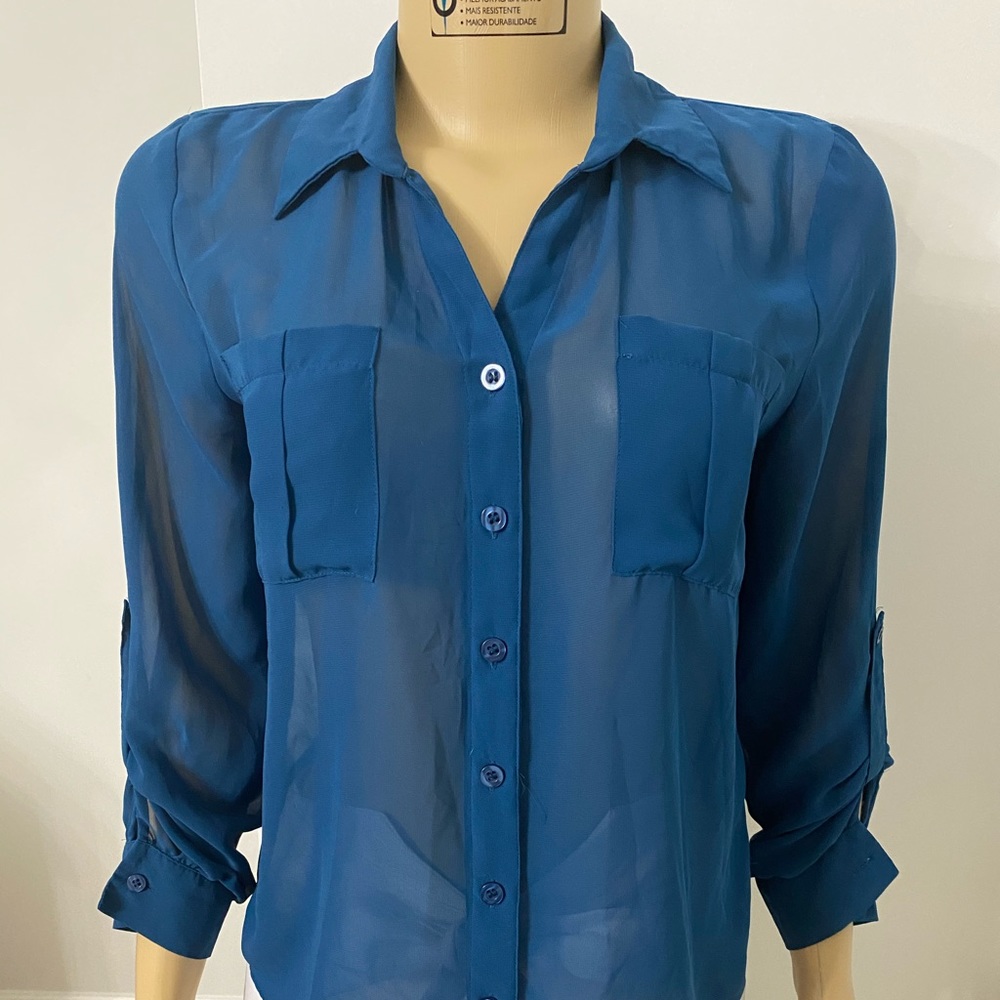 Navy Blue Sheer top